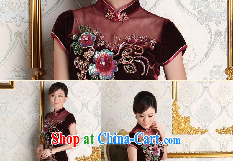 Dresses 2014 new bride's mother's wedding retro dress and elegant burgundy long velvet dresses purple XXXL pictures, price, brand platters! Elections are good character, the national distribution, so why buy now enjoy more preferential! Health