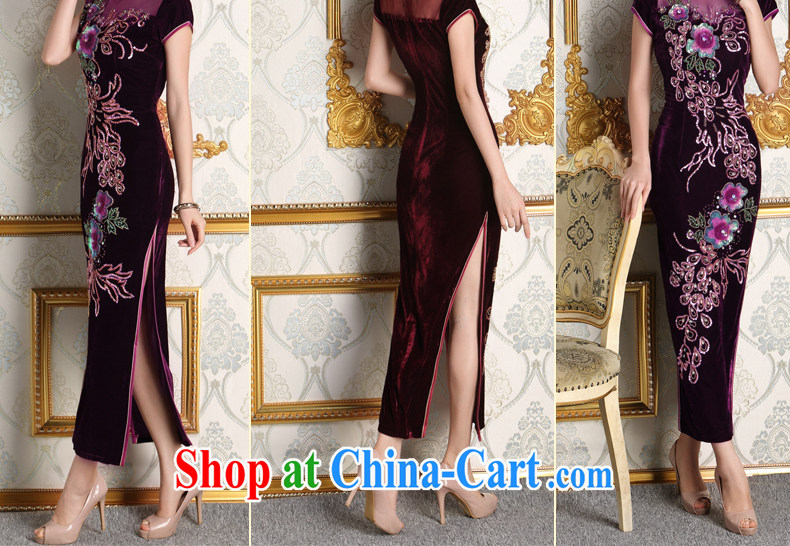 Dresses 2014 new bride's mother's wedding retro dress and elegant burgundy long velvet dresses purple XXXL pictures, price, brand platters! Elections are good character, the national distribution, so why buy now enjoy more preferential! Health