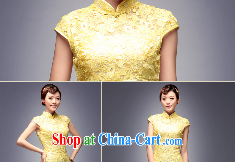 Dresses 2014 new brides betrothal back-door dress short show beauty banquet daily female dresses yellow M pictures, price, brand platters! Elections are good character, the national distribution, so why buy now enjoy more preferential! Health