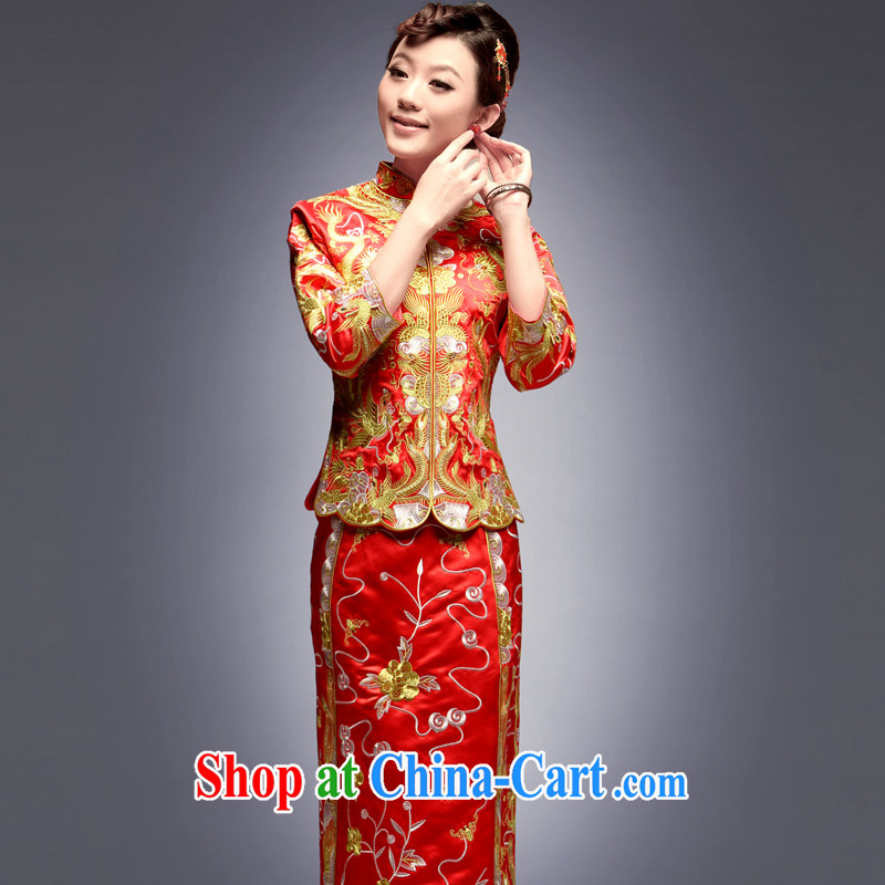 Dresses 2014 bridal dresses of Phoenix dress and embroidery Phoenix marriage, long-serving reel outfit red M, the cheongsam/Tang, and shopping on the Internet