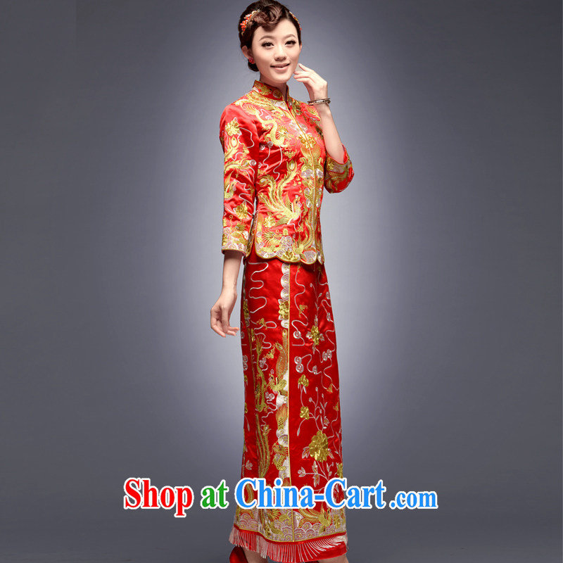 Dresses 2014 bridal dresses of Phoenix dress and embroidery Phoenix marriage, long-serving reel outfit red M, the cheongsam/Tang, and shopping on the Internet