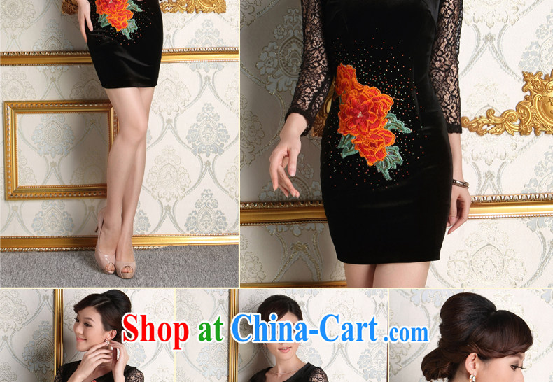 Dresses 2014 new autumn wool embroidered short cultivation, the Code, the marriage feast with mother cheongsam black L pictures, price, brand platters! Elections are good character, the national distribution, so why buy now enjoy more preferential! Health