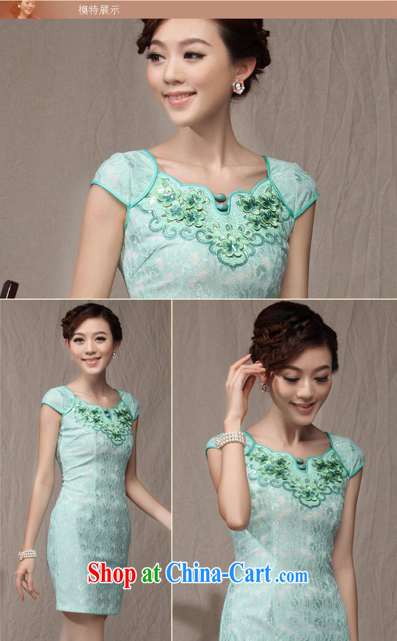 Dresses 2014 new cheongsam dress summer Chinese Chinese Embroidery sweet small incense, cultivating Ki robe skirt Green S pictures, price, brand platters! Elections are good character, the national distribution, so why buy now enjoy more preferential! Health