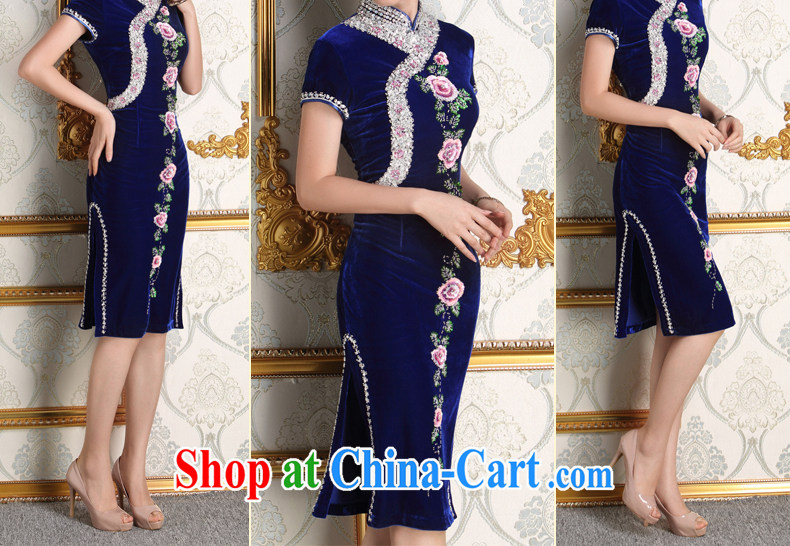 Dresses 2014 new autumn velvet dress beauty short, the code in the marriage feast with mother dresses purple L pictures, price, brand platters! Elections are good character, the national distribution, so why buy now enjoy more preferential! Health
