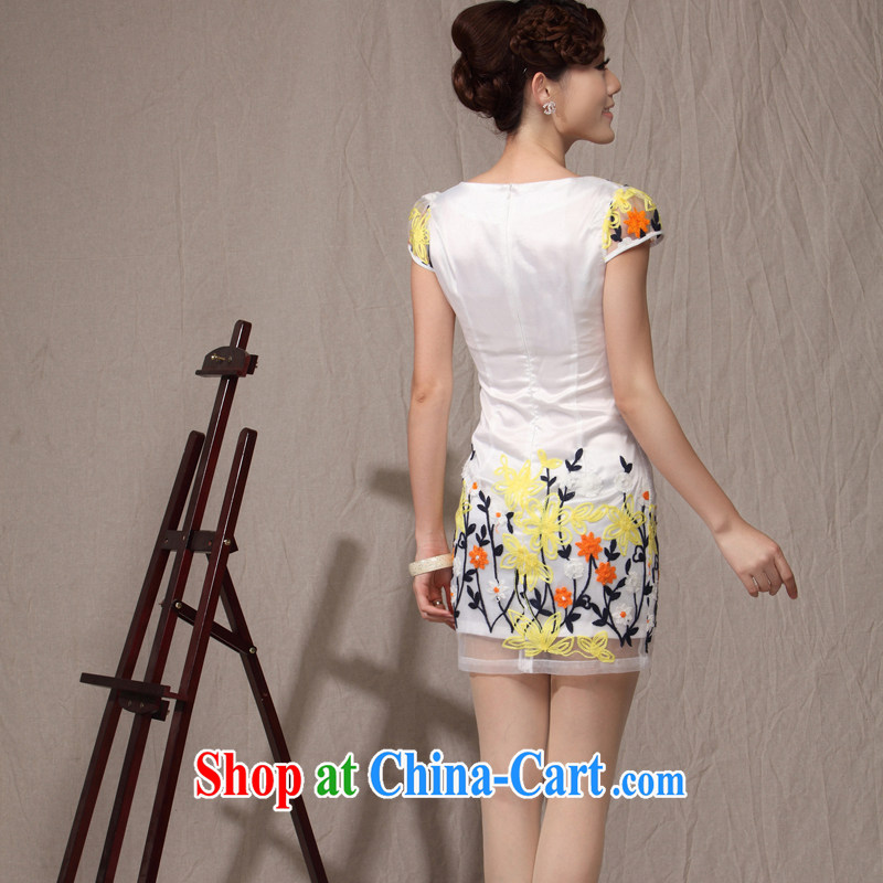 Dresses 2014 new cheongsam dress in summer stylish embroidered lady improved cultivating daily teenage qipao pink XXL, music, and shopping on the Internet