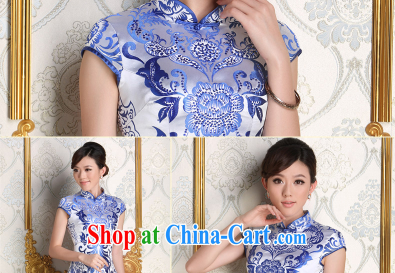 Dresses 2014 new autumn aura beauty blue and white porcelain antique dresses stylish beauty graphics thin cheongsam blue and white porcelain L pictures, price, brand platters! Elections are good character, the national distribution, so why buy now enjoy more preferential! Health