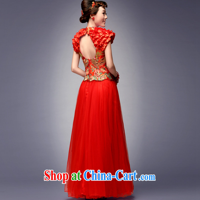 Dresses 2014 new autumn bridal cheongsam dress High Cloud, Retro wedding dresses, long serving toast red L, music, dresses/Tang, and shopping on the Internet