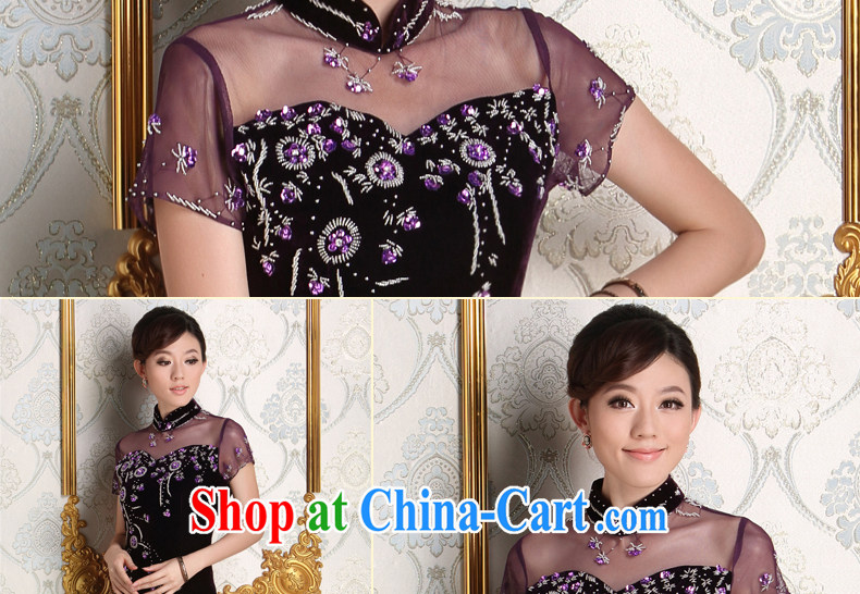 Dresses 2014 new autumn velvet dress improved long, large, middle-aged and older marriage feast with mother dresses purple L pictures, price, brand platters! Elections are good character, the national distribution, so why buy now enjoy more preferential! Health