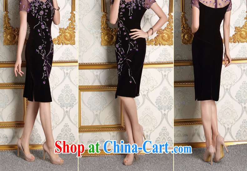 Dresses 2014 new autumn velvet dress improved long, large, middle-aged and older marriage feast with mother dresses purple L pictures, price, brand platters! Elections are good character, the national distribution, so why buy now enjoy more preferential! Health