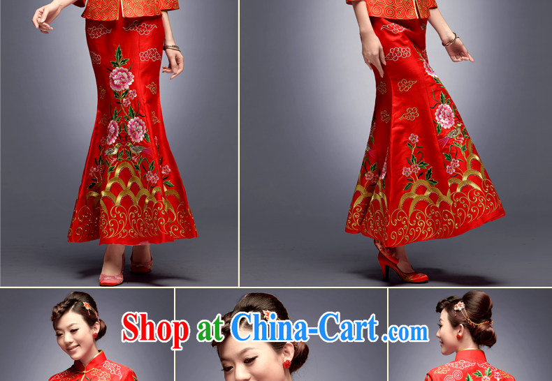 Dresses 2014 National wind long beauty, dress up in drag and drop at Merlion Chinese Embroidery toast clothing cheongsam red S pictures, price, brand platters! Elections are good character, the national distribution, so why buy now enjoy more preferential! Health