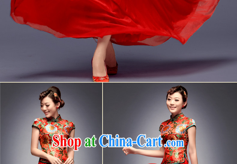Dresses 2014 new autumn bridal retro red wedding dresses marriage long serving toast cheongsam red L pictures, price, brand platters! Elections are good character, the national distribution, so why buy now enjoy more preferential! Health
