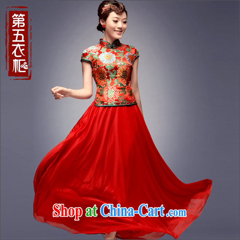 Dresses 2014 new autumn bridal retro red wedding dresses marriage, long serving toast cheongsam red L, music, traditional costumes/Tang, and shopping on the Internet