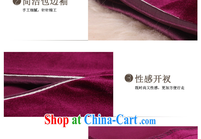 Dresses 2014 autumn bride's mother's wedding dress and elegant purple long temperament velvet cheongsam dress purple XXL pictures, price, brand platters! Elections are good character, the national distribution, so why buy now enjoy more preferential! Health