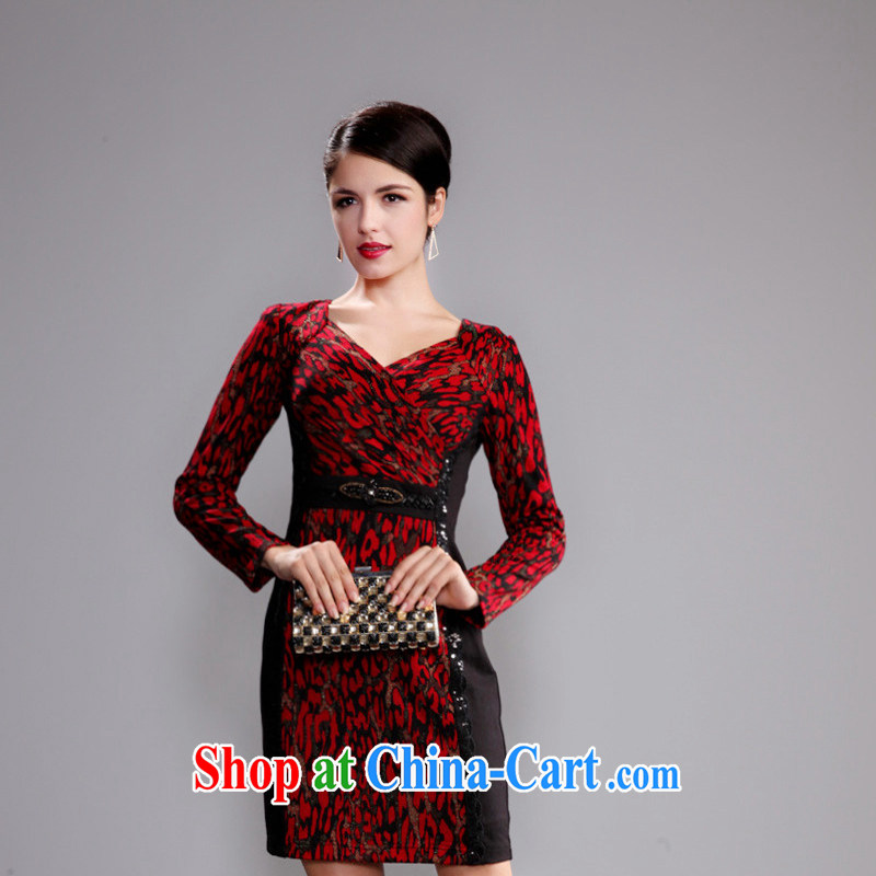 Dresses 2014 fall and winter with new wool long-sleeved video thin elderly mother wedding dresses dress maroon M pictures, price, brand platters! Elections are good character, the national distribution, so why buy now enjoy more preferential! Health