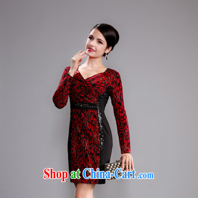 Dresses 2014 fall and winter with new wool long-sleeved video thin elderly mother wedding dresses dress maroon M pictures, price, brand platters! Elections are good character, the national distribution, so why buy now enjoy more preferential! Health
