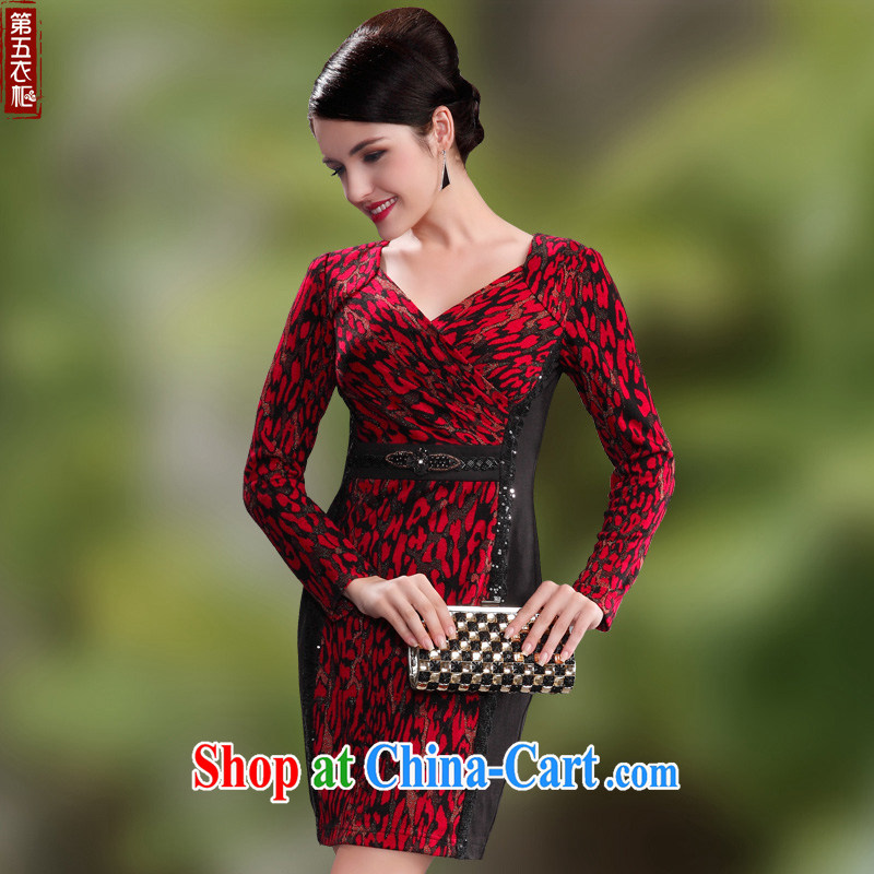 Dresses 2014 fall and winter with new wool long-sleeved video thin, elderly mother wedding dresses dress maroon M, since in that shopping on the Internet