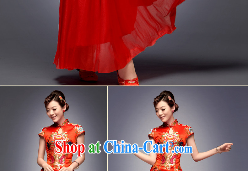 Dresses fall 2014 new tray snap embroidery antique dress long red stylish marriage improved cheongsam dress red S pictures, price, brand platters! Elections are good character, the national distribution, so why buy now enjoy more preferential! Health
