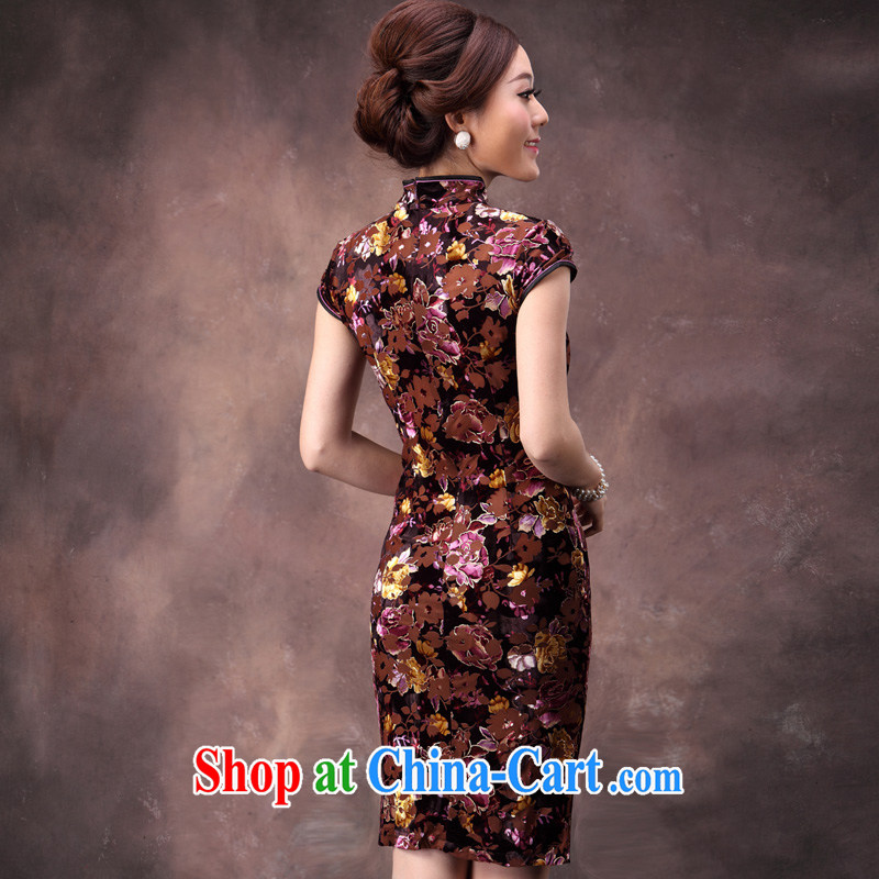Velvet cheongsam qipao autumn, summer 2014 improved round-collar name Yuan mother banquet even short skirts as fancy dress XXXL pictures, price, brand platters! Elections are good character, the national distribution, so why buy now enjoy more preferential! Health