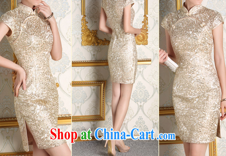 Dresses fall 2014 new short retro improved stylish bridesmaid dresses toast with sister married Kim dresses apricot XXL pictures, price, brand platters! Elections are good character, the national distribution, so why buy now enjoy more preferential! Health