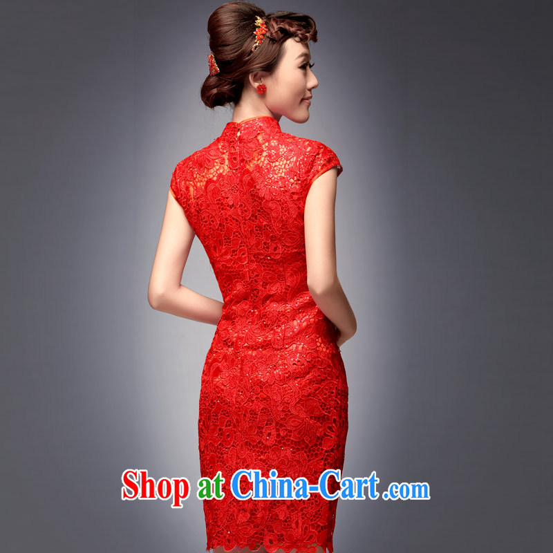 Dresses fall 2014 the bridal gown new toast serving short retro improved stylish wedding dresses red L, music, and shopping on the Internet