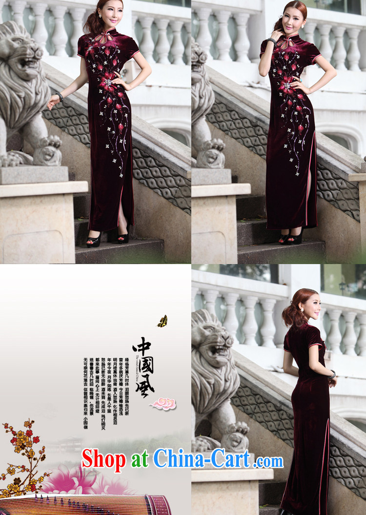 Velvet cheongsam cheongsam long Autumn with new high quality embroidery wedding MOM replace dresses dress skirt Uhlans on 4 XL pictures, price, brand platters! Elections are good character, the national distribution, so why buy now enjoy more preferential! Health