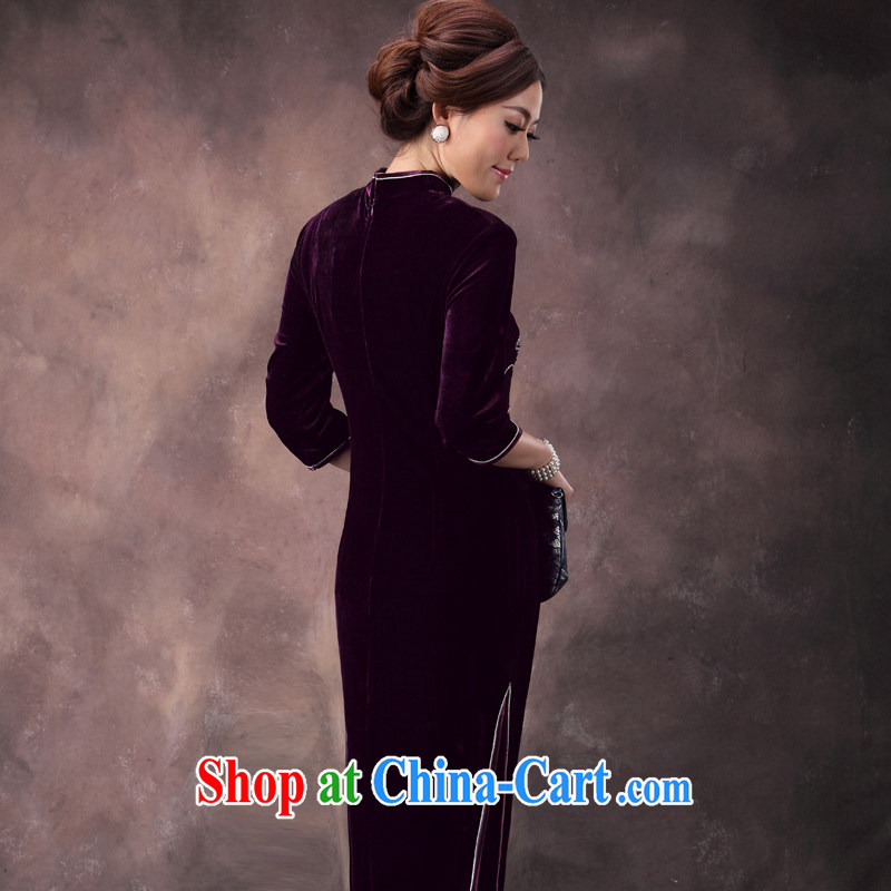 Dresses fall 2014 new dresses, long sleeves in the waist with purple noble name Yuan wedding dress purple short-sleeved 4 XL pictures, price, brand platters! Elections are good character, the national distribution, so why buy now enjoy more preferential! Health