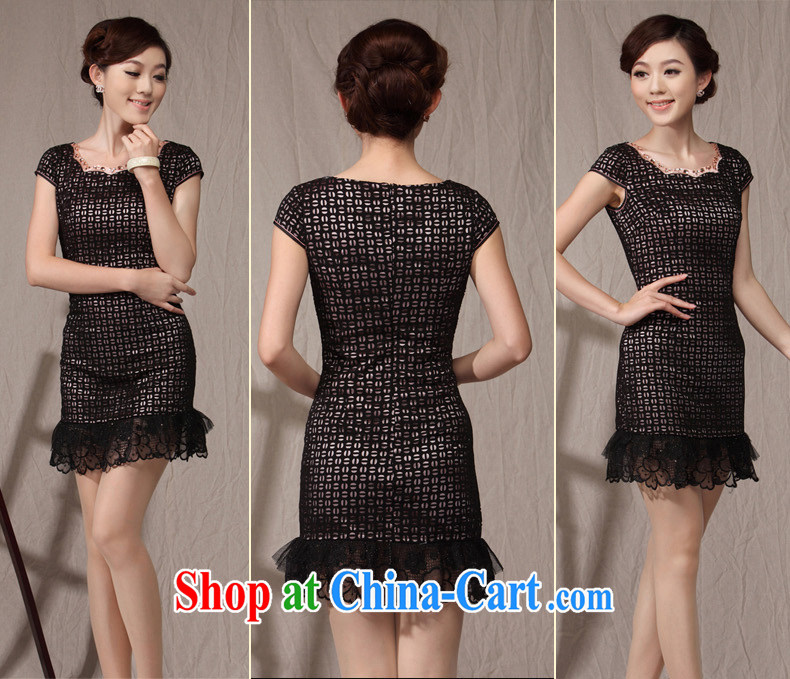 Dresses beauty graphics thin sexy Chinese Dress dress 2014 New Women Fashion improved daily outfit skirt black XXL pictures, price, brand platters! Elections are good character, the national distribution, so why buy now enjoy more preferential! Health
