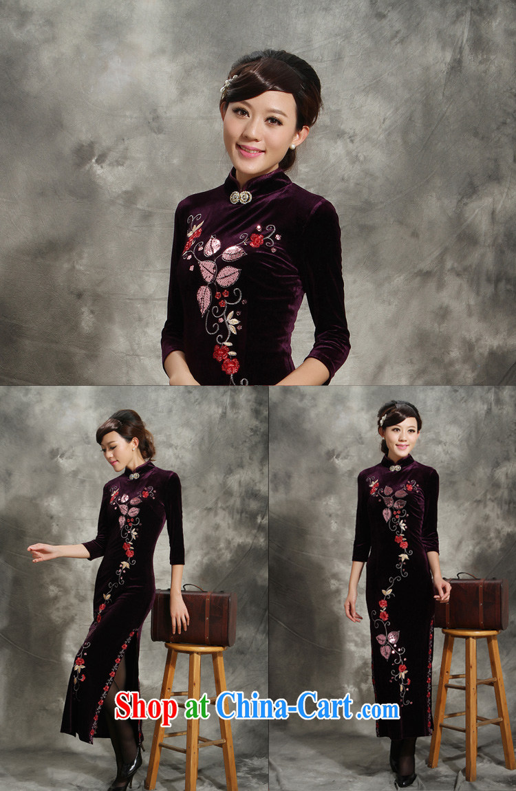 Velvet cheongsam cheongsam dress in long-sleeved, older purple Tang is long, her mother married dresses purple skirt XXXL pictures, price, brand platters! Elections are good character, the national distribution, so why buy now enjoy more preferential! Health