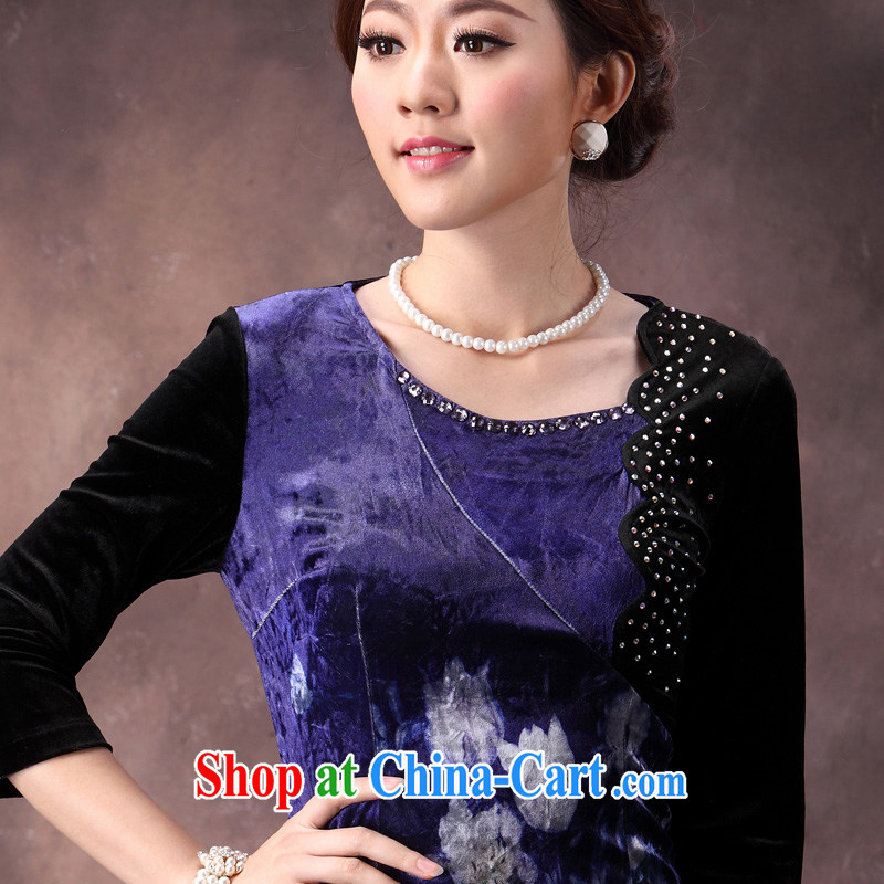 Velvet cheongsam cheongsam long-sleeved 2014 new autumn fashion mother larger cuff, short wedding dress suit XXXL pictures, price, brand platters! Elections are good character, the national distribution, so why buy now enjoy more preferential! Health