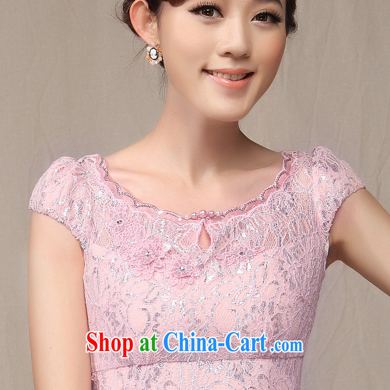 Cultivating cheongsam style lace sexy qipao 2014 new stylish and improved female Chinese cheongsam dress purple toner XXL, music, and shopping on the Internet