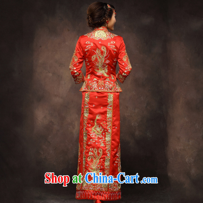 Chinese Antique toast Service Manual staple use Pearl gold and silver thread Phoenix use of dress red wedding dresses dress red XXL pictures, price, brand platters! Elections are good character, the national distribution, so why buy now enjoy more preferential! Health