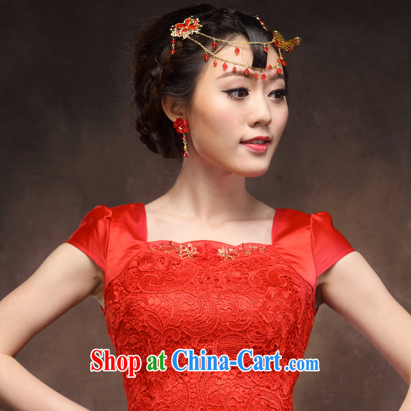 Toast clothing red bridal wedding dress improved stylish short dresses new married Yi lace back door red XXXL, music, and shopping on the Internet