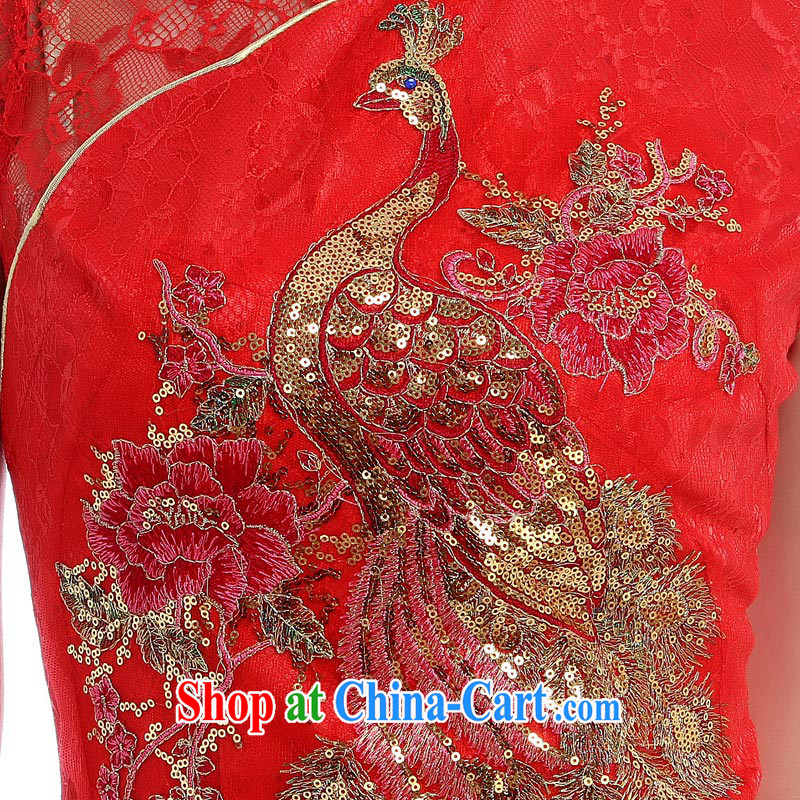 Toasting Service Bridal red cheongsam married women with Chinese short sexy embroidered Phoenix dress dress 5310 black XXL pictures, price, brand platters! Elections are good character, the national distribution, so why buy now enjoy more preferential! Health