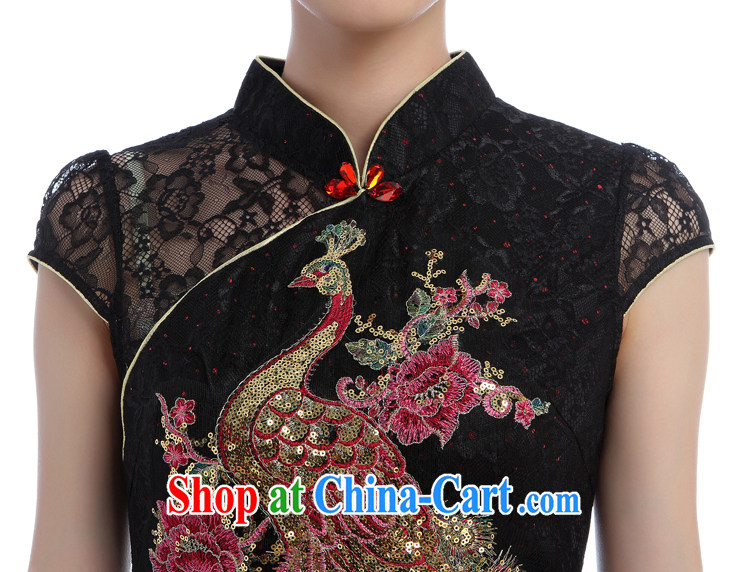 Toasting Service Bridal red cheongsam married women with Chinese short sexy embroidered Phoenix dress dress 5310 black XXL pictures, price, brand platters! Elections are good character, the national distribution, so why buy now enjoy more preferential! Health