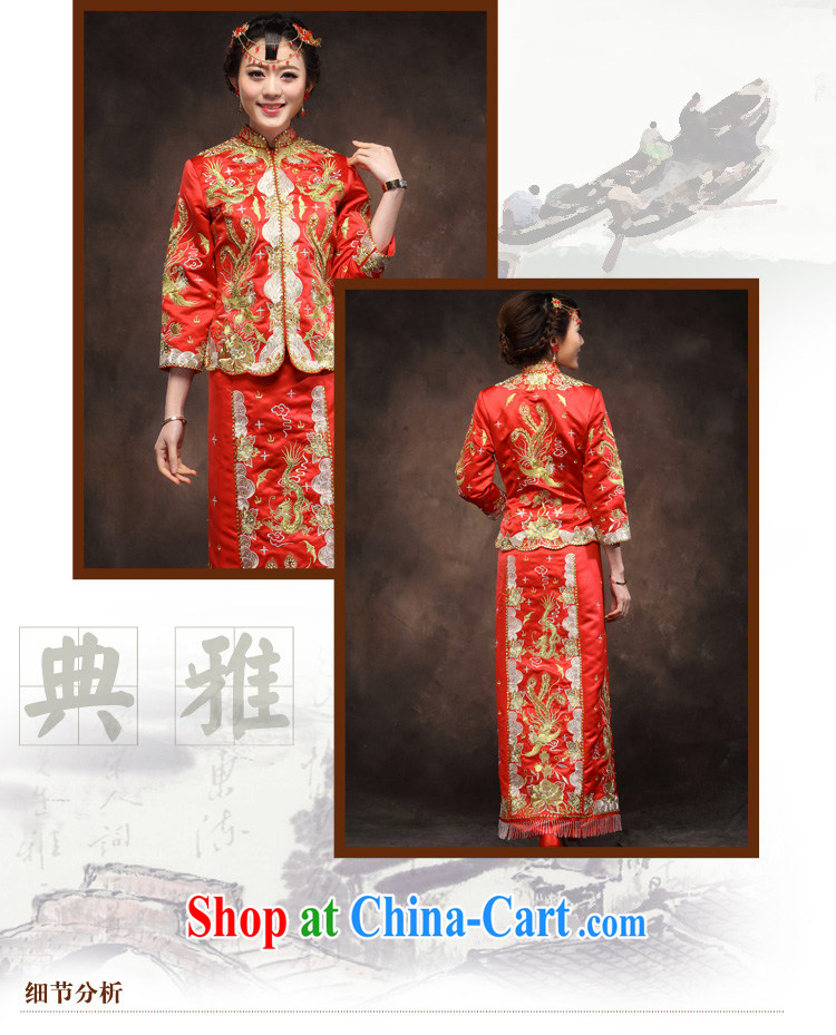Toasting service 2014 new bridal red long Chinese Antique dress of gold and silver thread use phoenix marriage dresses red XXL pictures, price, brand platters! Elections are good character, the national distribution, so why buy now enjoy more preferential! Health