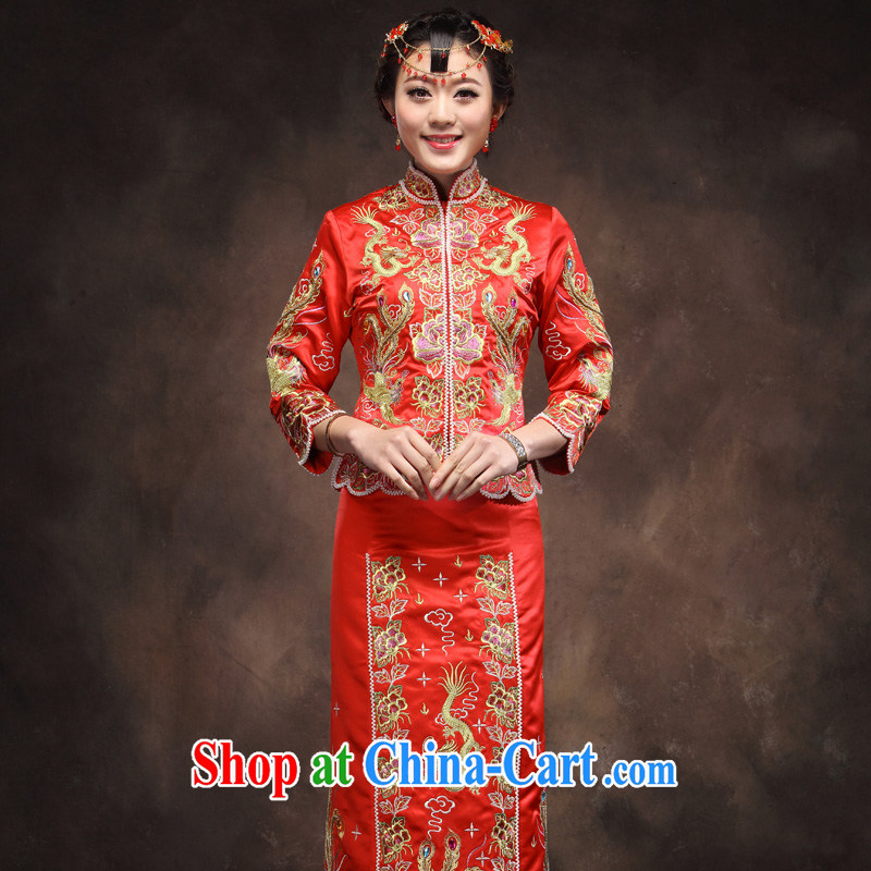 Toast serving marriages Red Gold and Silver Thread Phoenix cheongsam use manual show reel service dress and wedding dresses red XXL pictures, price, brand platters! Elections are good character, the national distribution, so why buy now enjoy more preferential! Health