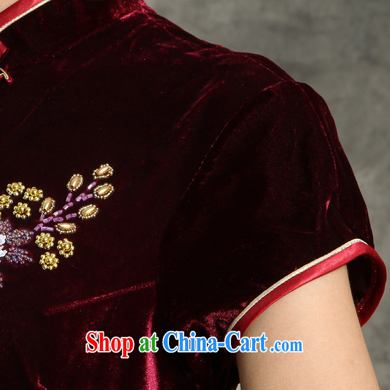Velvet qipao staple-ju long cheongsam retro Chinese wedding banquet, the older mom with 346 maroon 4 XL pictures, price, brand platters! Elections are good character, the national distribution, so why buy now enjoy more preferential! Health
