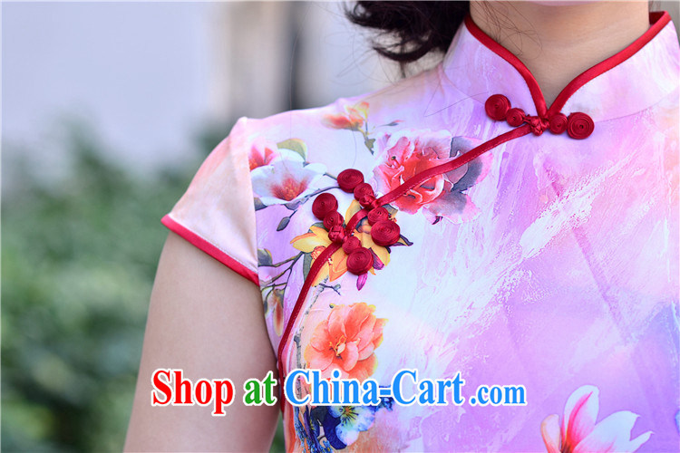 Blossoming Spring 2014 the New Silk retro short stylish banquet and elegant ladies dress qipao violet S 7 days no reason for return) pictures, price, brand platters! Elections are good character, the national distribution, so why buy now enjoy more preferential! Health