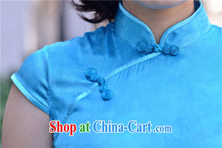 Christine Loh, quality and new spring and summer with heavy silk retro Ethnic Wind Chinese improved fashion cheongsam dress blue M (old tailor crafted manually package) pictures, price, brand platters! Elections are good character, the national distribution, so why buy now enjoy more preferential! Health