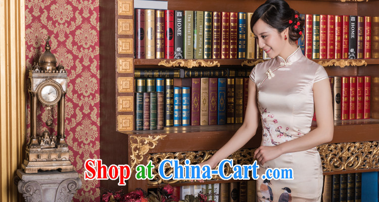 Ming Tsui 2014 Summer Art Nouveau heavy Silk Cheongsam short daily cultivating improved package and cheongsam dress codes Tsui (lining) S pictures, price, brand platters! Elections are good character, the national distribution, so why buy now enjoy more preferential! Health