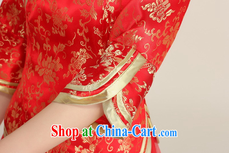 Shez &live autumn new bride toast wedding dress back doors female Chinese dinner dress cheongsam Chinese long improved cheongsam red XXL pictures, price, brand platters! Elections are good character, the national distribution, so why buy now enjoy more preferential! Health