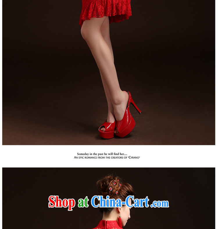 Qi wei summer 2015 New red short marriages served toast cheongsam Chinese, for cultivating package and improved bows service wedding dresses red S pictures, price, brand platters! Elections are good character, the national distribution, so why buy now enjoy more preferential! Health