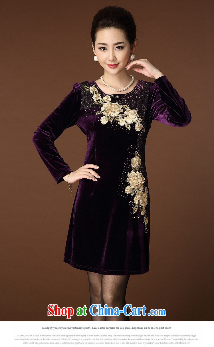 Let me Bai colorful 2015 New, Old embroidery, wool large, long-sleeved upscale dresses QP 204 #6 purple XL pictures, price, brand platters! Elections are good character, the national distribution, so why buy now enjoy more preferential! Health