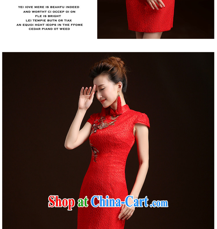 Ms Audrey EU Qi bride toast service 2015 new summer new retro improved cultivating cheongsam dress short lace graphics thin marriage toast serving red XL pictures, price, brand platters! Elections are good character, the national distribution, so why buy now enjoy more preferential! Health