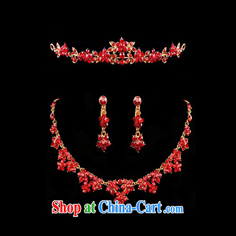 Honey, bride New Red accessories necklaces earrings Crown Kit marriages toast cheongsam dress clothes and jewelry and ornaments red, honey, bride, shopping on the Internet