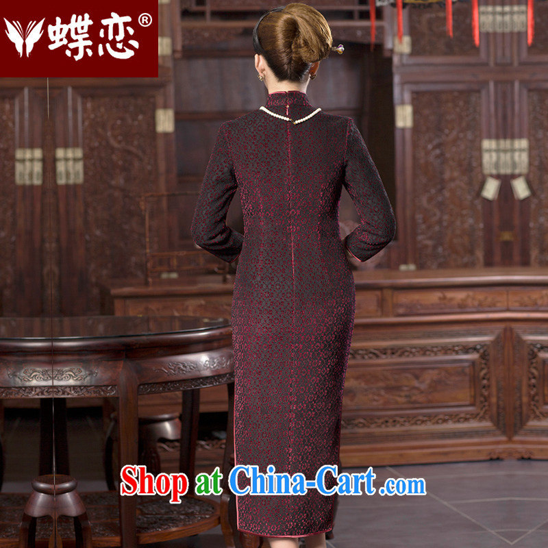 Butterfly Lovers 2015 spring new lace wool composite cheongsam dress improved stylish long cheongsam dress Pearl 49,069 the wall close XL, Butterfly Lovers, shopping on the Internet