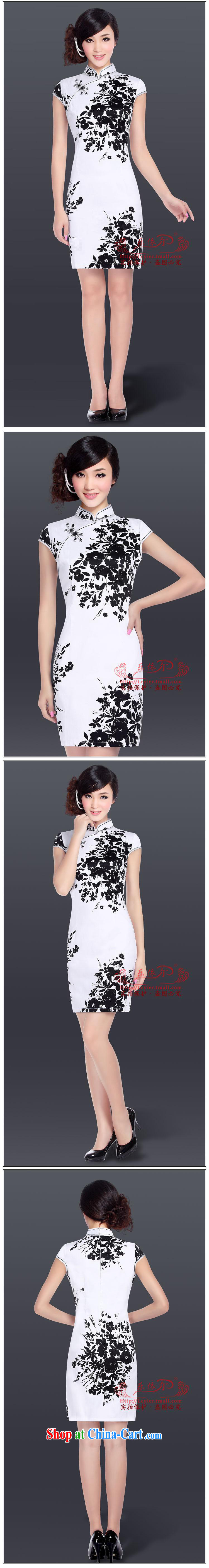 factory prices Direct retro-tie, collar cheongsam dress improved stylish summer Chinese beauty, elegant qipao ermine mantle XXL pictures, price, brand platters! Elections are good character, the national distribution, so why buy now enjoy more preferential! Health