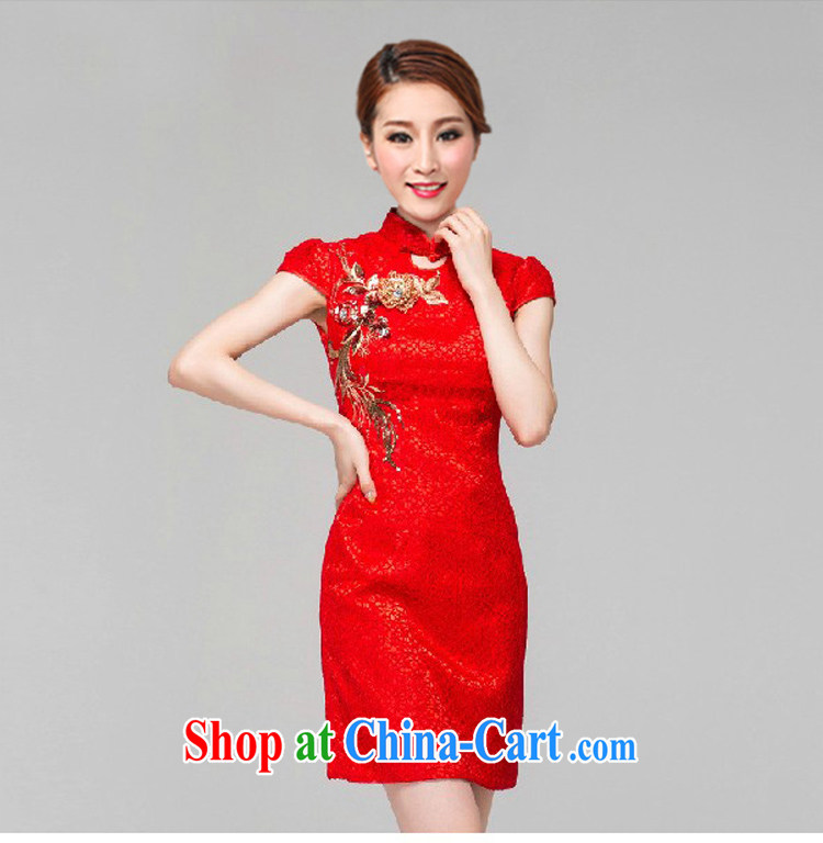 and aviation-ting 2014 summer red bridal dresses wedding toast clothing retro embroidery take short improved cheongsam-Noble red XL pictures, price, brand platters! Elections are good character, the national distribution, so why buy now enjoy more preferential! Health