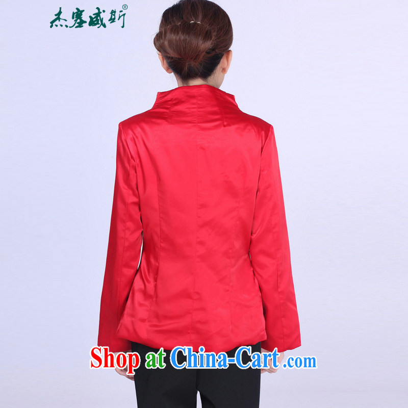 Cheng Kejie, Wiesbaden, autumn and winter, the autumn with sepia, for embroidered hand tie Sau San Tong replacing T-shirt girl jacket J 0060 red XXXL, Jessup, qipao/Tang, and shopping on the Internet