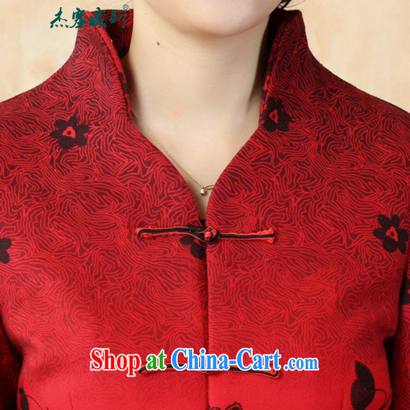 Jessup, autumn and winter, the stamp duty, for manually click the snap-chinese Chinese T-shirt jacket J 0067 red XXXL, Jessup, qipao/Tang, and shopping on the Internet